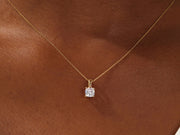 1.0 CT Cushion Moissanite Diamond Solitaire Necklace - Barbara Maison 