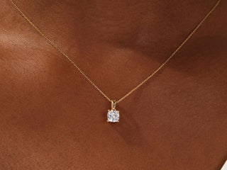 1.0 CT Cushion Moissanite Diamond Solitaire Necklace - Barbara Maison 