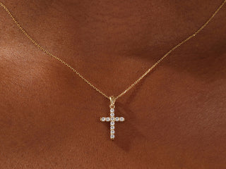 0.22 Moissanite Diamond Cross Pendent Necklace