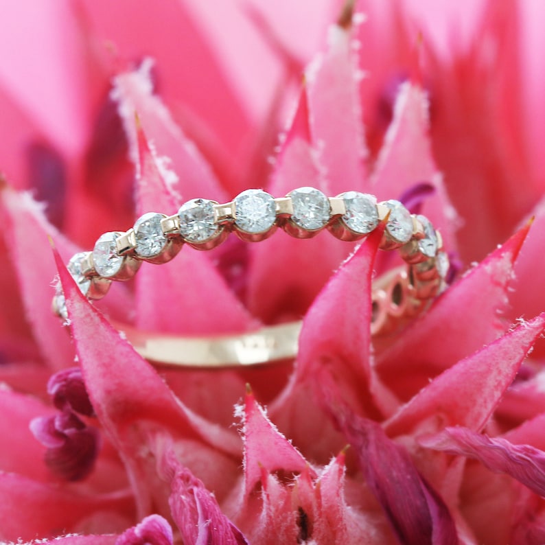 0.60 TCW Round Half Eternity EF/VS1 Diamond Wedding Band - Barbara Maison 