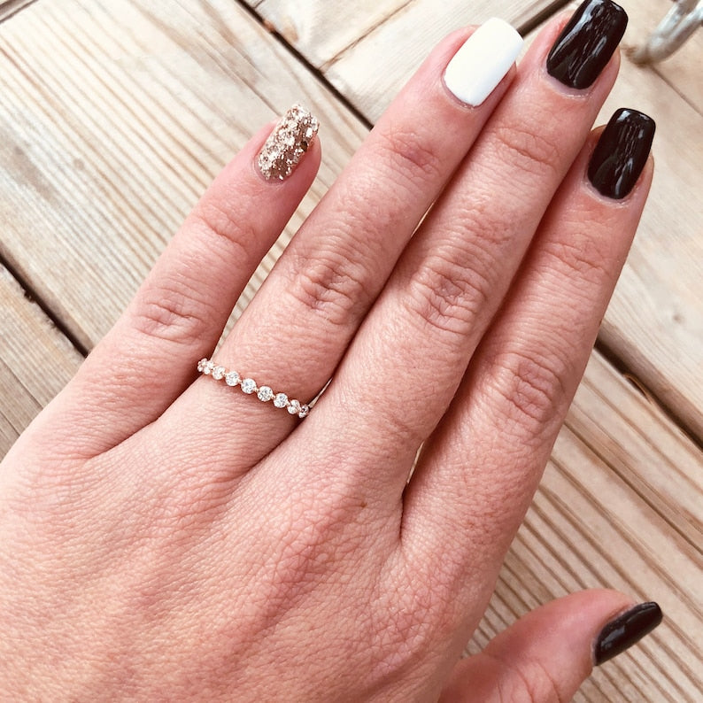 0.60 TCW Round Half Eternity EF/VS1 Diamond Wedding Band - Barbara Maison 