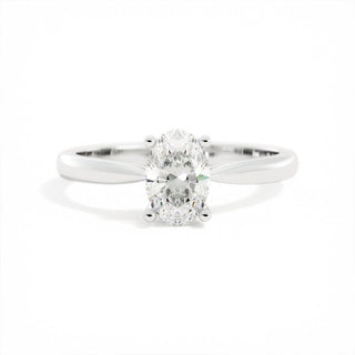 0.82 CT Oval Solitaire G/VS2 Diamond Engagement Ring - Barbara Maison 