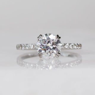 1.42 CT Round Hidden Halo & Pave F/VS1 Diamond Engagement Ring - Barbara Maison 