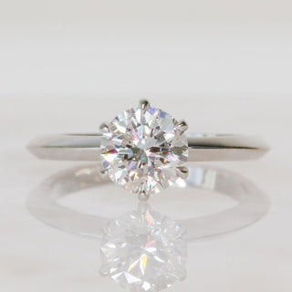 1.51 CT Round Solitaire F/VS2 Diamond Engagement Ring - Barbara Maison 