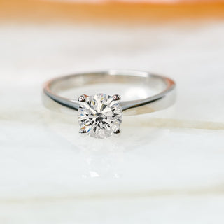 1.0 CT Round Solitaire F/VS1 Diamond Engagement Ring - Barbara Maison 