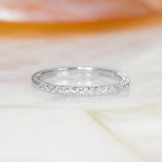 0.90 TCW Round Half Eternity EF/VS1 Diamond Wedding Band - Barbara Maison 