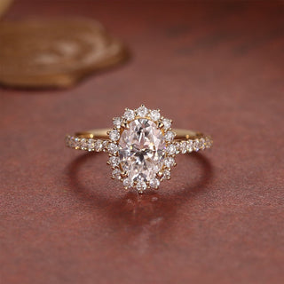 2.50 - 4.50 CT Oval F/VS1 CVD Diamond Halo pave Setting Engagement Ring - Barbara Maison 