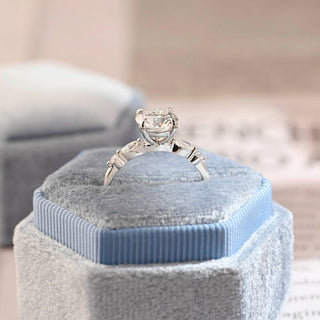 1.0-2.0 CT Round F/VS1 CVD Diamond Pave Setting Engagement Ring - Barbara Maison 