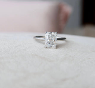 2.0 CT Radiant Cut Solitaire Style Moissanite Engagement Ring - Barbara Maison 