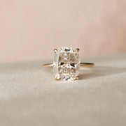 6.0 CT Cushion Cut Solitaire Solitaire Moissanite Engagement Ring - Barbara Maison 