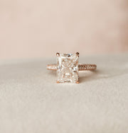 5.5 CT Radiant Cut Pave Setting Moissanite Engagement Ring - Barbara Maison 