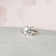 5.0 CT Round Cut Solitaire Style Moissanite Engagement Ring - Barbara Maison 