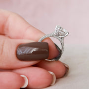 2.5 CT Round Cut Hidden Halo & Pave Setting Engagement Ring - Barbara Maison 