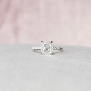 2.0 CT Cushion Cut Pave Setting Moissanite Engagement Ring - Barbara Maison 