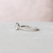 1.5 CT Radiant Hidden Halo Pave Moissanite Engagement Ring - Barbara Maison 