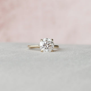 3.0 CT Round Cut Solitaire Style Moissanite Engagement Ring - Barbara Maison 