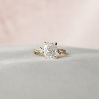 4.0 CT Cushion Cut Twig Pave Moissanite Engagement Ring - Barbara Maison 