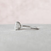 4.0 CT Cushion Hidden Halo & Pave Setting Moissanite Engagement Ring - Barbara Maison 