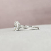 5.0 CT Round Hidden Halo & Pave Moissanite Engagement Ring - Barbara Maison 