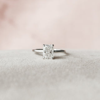 1.5 CT Radiant Hidden Halo Moissanite Engagement Ring - Barbara Maison 