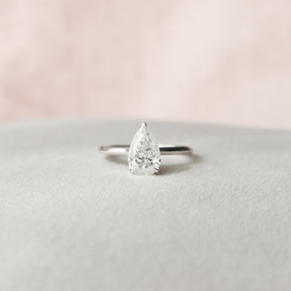 1.5 CT Pear Hidden Halo Moissanite Engagement Ring - Barbara Maison 