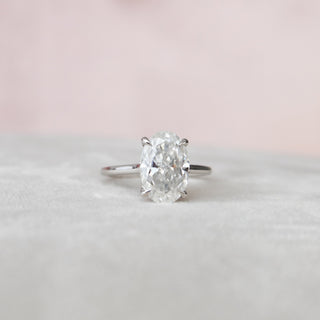 3.5 CT Oval Cut Solitaire Style Moissanite Engagement Ring - Barbara Maison 