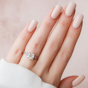 2.0 CT Cushion Twig Style Moissanite Engagement Ring - Barbara Maison 