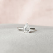 1.5 CT Pear Hidden Halo Moissanite Engagement Ring - Barbara Maison 