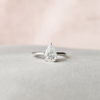 1.5 CT Pear Hidden Halo Moissanite Engagement Ring - Barbara Maison 