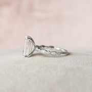 5.0 CT Emerald Milgrain Vintage Style Moissanite Engagement Ring - Barbara Maison 