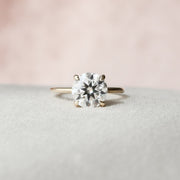 2.0 CT Round Cut Solitaire Style Moissanite Engagement Ring - Barbara Maison 