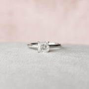1.0 CT Cushion Hidden Halo Style Moissanite Engagement Ring - Barbara Maison 