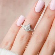 1.50 CT Pear Cluster Moissanite Engagement Ring - Barbara Maison 