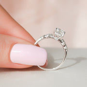 1.50 CT Cushion Pave Setting Moissanite Engagement Ring - Barbara Maison 