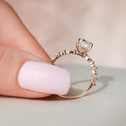 2.50 CT Cushion Cut Pave Setting Moissanite Engagement Ring - Barbara Maison 