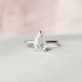 1.50 CT Pear Solitaire Moissanite Engagement Ring - Barbara Maison 