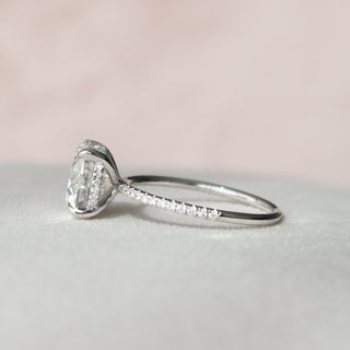 3.50 CT Round Hidden Halo & Pave Setting Moissanite Engagement Ring - Barbara Maison 