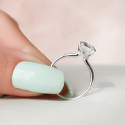 4.5 CT Emerald Solitaire Style Moissanite Engagement Ring - Barbara Maison 