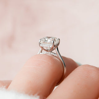 4.0 CT Cushion Cut Solitaire Style Moissanite Engagement Ring - Barbara Maison 