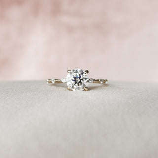 2.0 CT Round Dainty Pave Moissanite Engagement Ring - Barbara Maison 