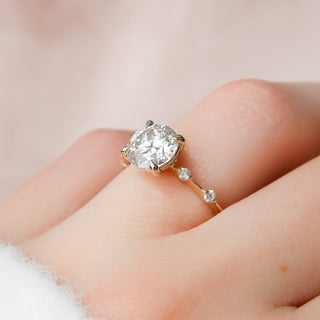 2.0 CT Round Dainty Pave Moissanite Engagement Ring - Barbara Maison 