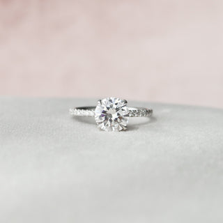 2.0 CT Round Cut Pave Setting Moissanite Engagement Ring - Barbara Maison 