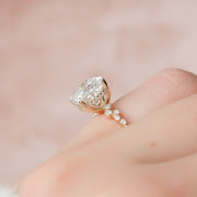 4.0 CT Cushion Cluster Style Moissanite Engagement Ring - Barbara Maison 