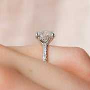 3.0 CT Oval Hidden Halo & Pave Setting Moissanite Engagement Ring - Barbara Maison 