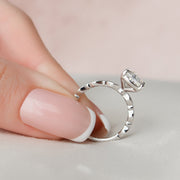 2.5 CT Cushion Milgrain Pave Vintage Style Moissanite Engagement Ring - Barbara Maison 