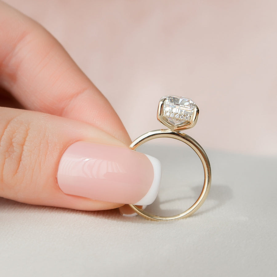 4.5 CT Cushion Cut Solitaire Style Moissanite Engagement Ring - Barbara Maison 