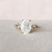 4.0 CT Oval Cut Twig Style Moissanite Engagement Ring - Barbara Maison 