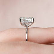 6.0 CT Cushion Cut Solitaire Solitaire Moissanite Engagement Ring - Barbara Maison 