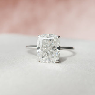 6.0 CT Cushion Cut Solitaire Solitaire Moissanite Engagement Ring - Barbara Maison 