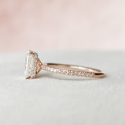 2.0 CT Radiant Hidden Halo & Pave Style Moissanite Engagement Ring - Barbara Maison 